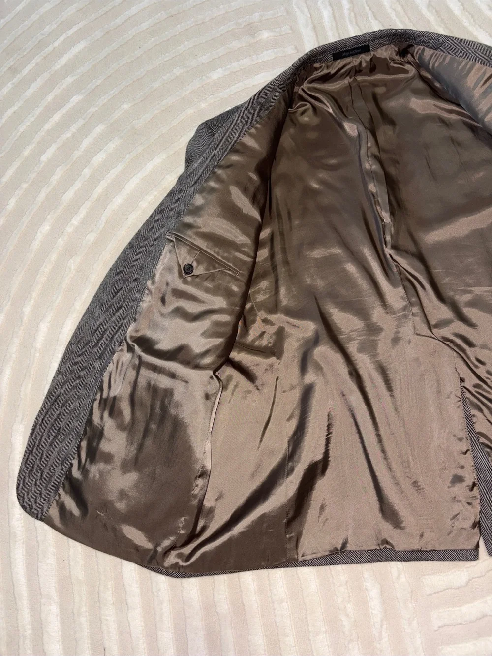 Ralph Lauren Gray Herringbone Two-Button Sport Coat